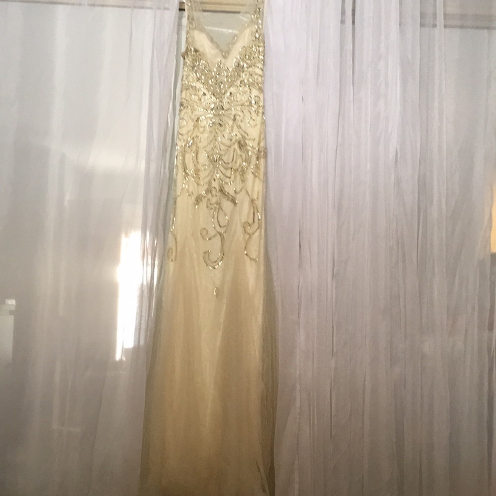 Ed Young Beaded Off White Gown